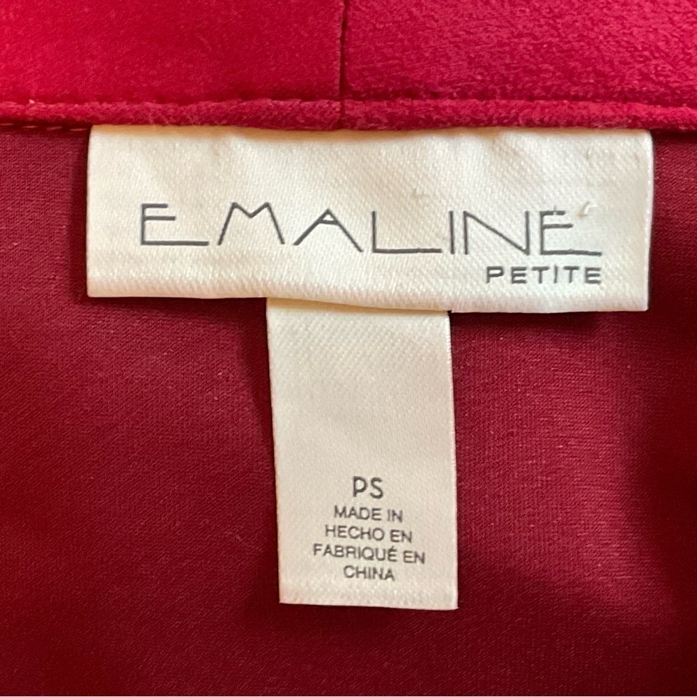 Emmeline Petite Red Faux Suede Open Front Jacket PS - Picture 3 of 15
